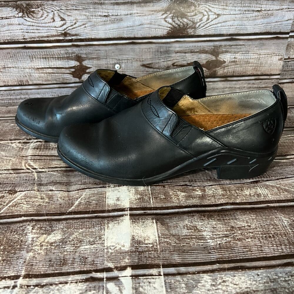 Ariat Paddock Sport Black Leather Shoe Comfort Clog Womens Size 7.5 52301 7-1/2
